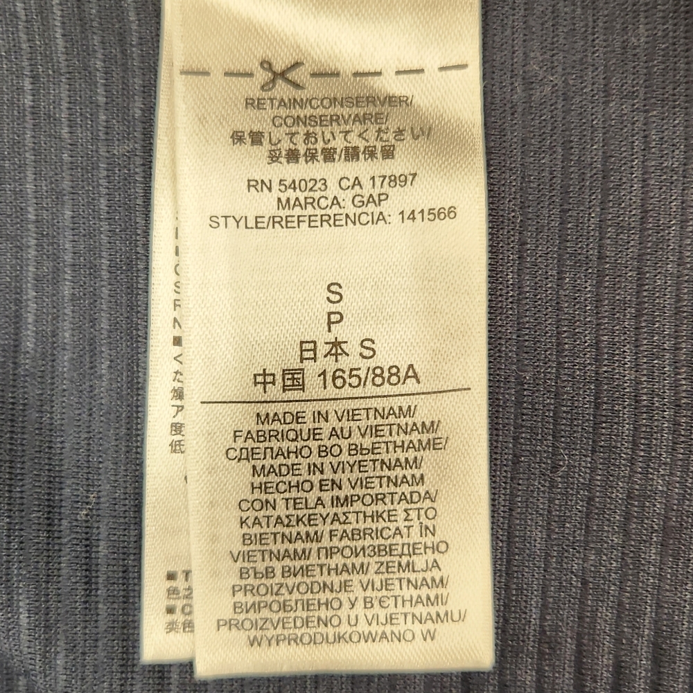 GAP Blue Crew Neck Stretchy Sweater with Seam Detail - Picture 4 of 6